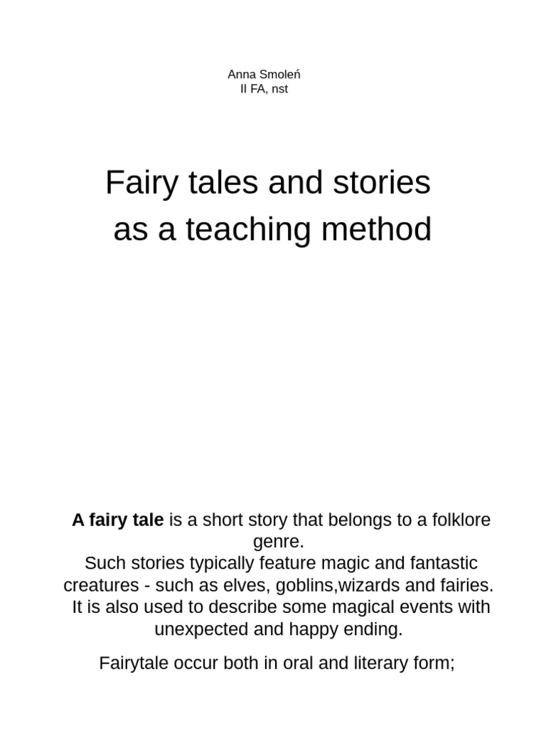 Fairy Tales as Educational Tools | PDF | Fairy Tales | Storytelling