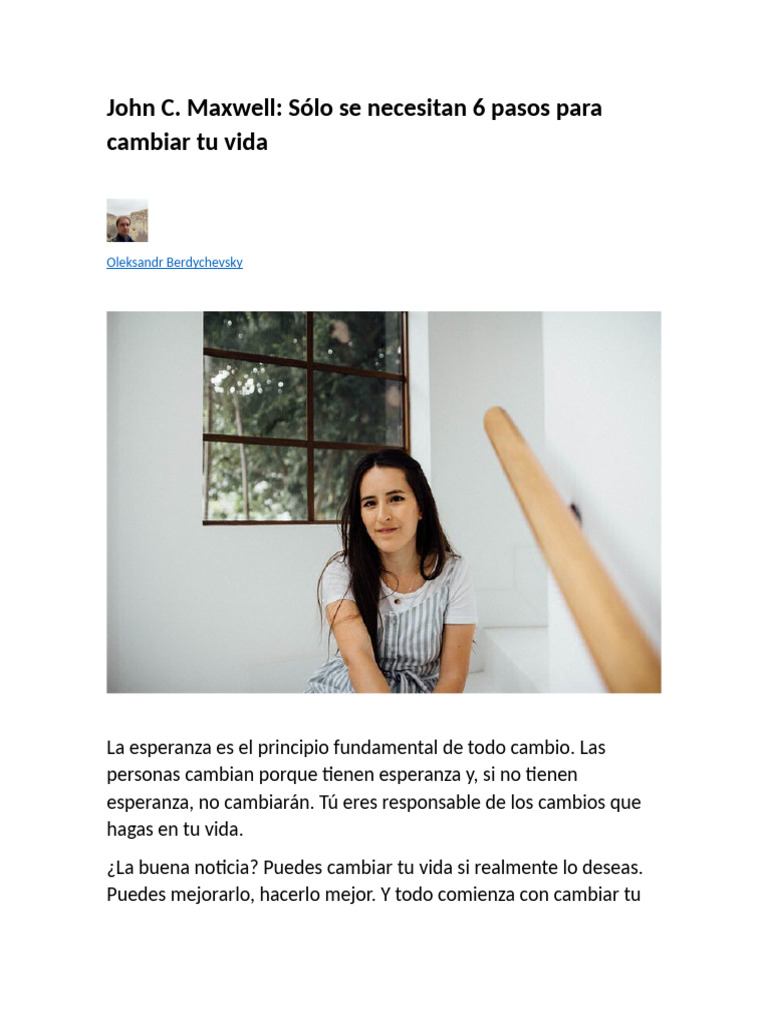 Sólo Se Necesitan 6 Pasos para Cambiar Tu Vida | PDF | Cognición ...
