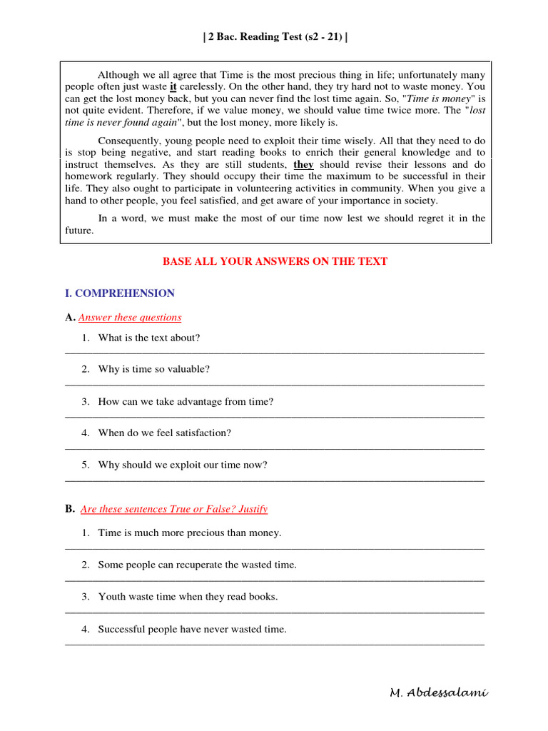 2 Bac Reading Test S2 21 Pdf Economy And The Environment