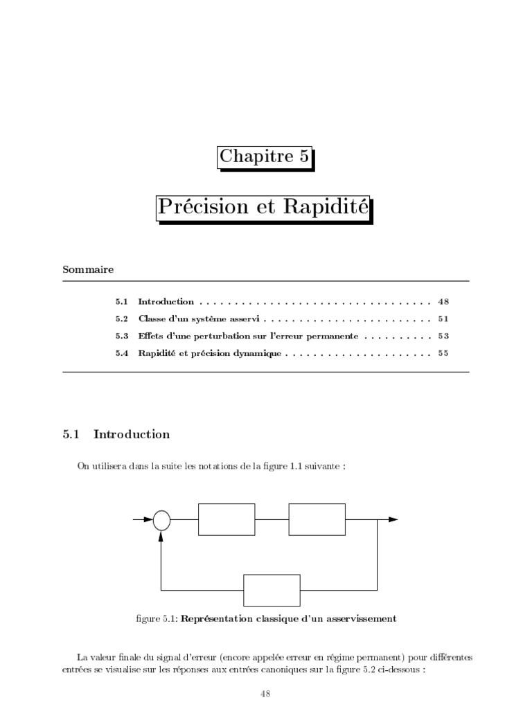 Précision et Rapidité des Systèmes Asservis | PDF | Régulation ...