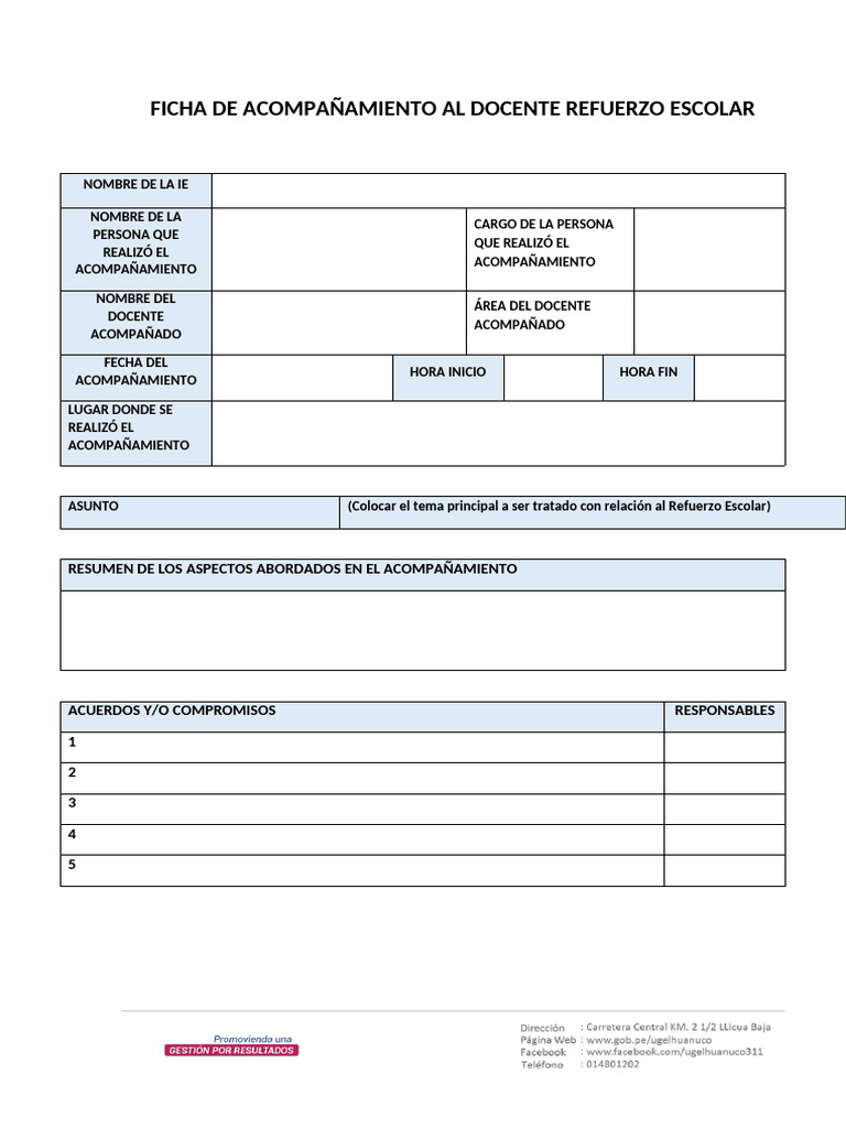 Ficha de Acompañamiento Docente Escolar | PDF