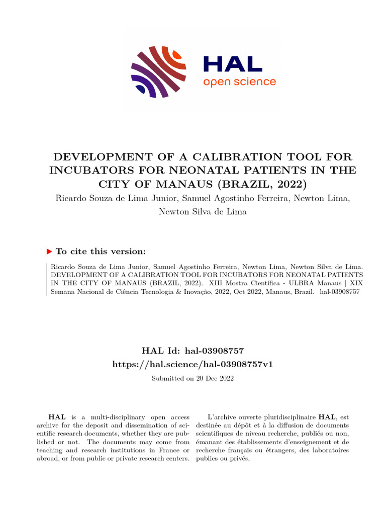 Low-Cost Calibration Tool for Neonatal Incubators | PDF | Calibration ...