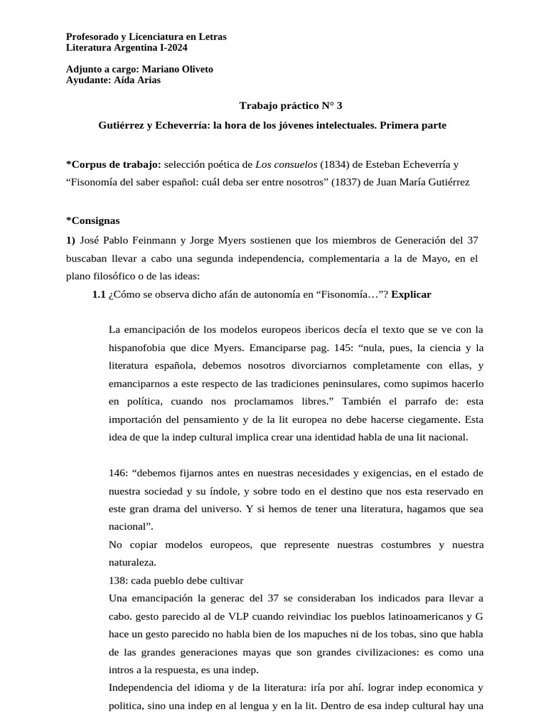 Análisis de Echeverría y Gutiérrez en Letras | PDF | España | Amor