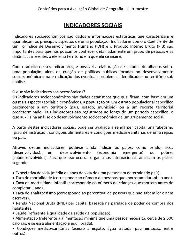 Conte dos para a avalia o global de geografia 2 ano pdf ndice