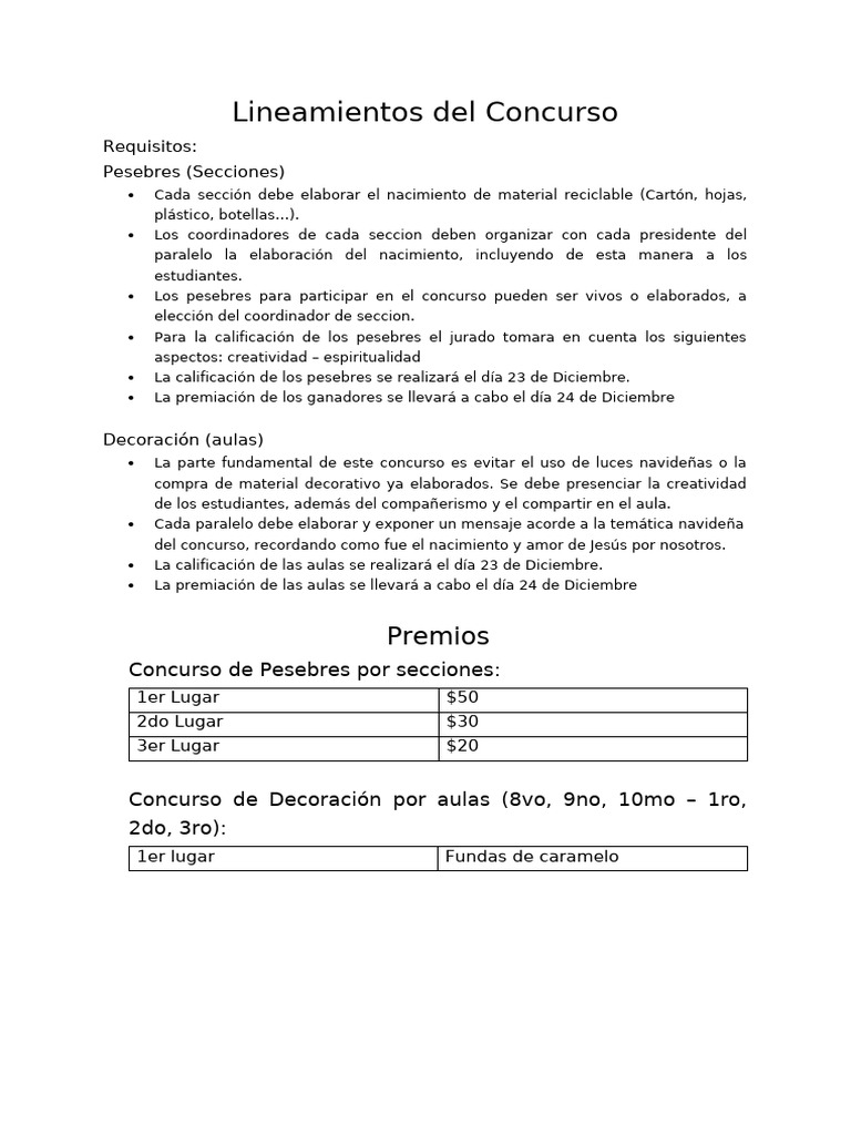 Lineamientos del concurso pdf