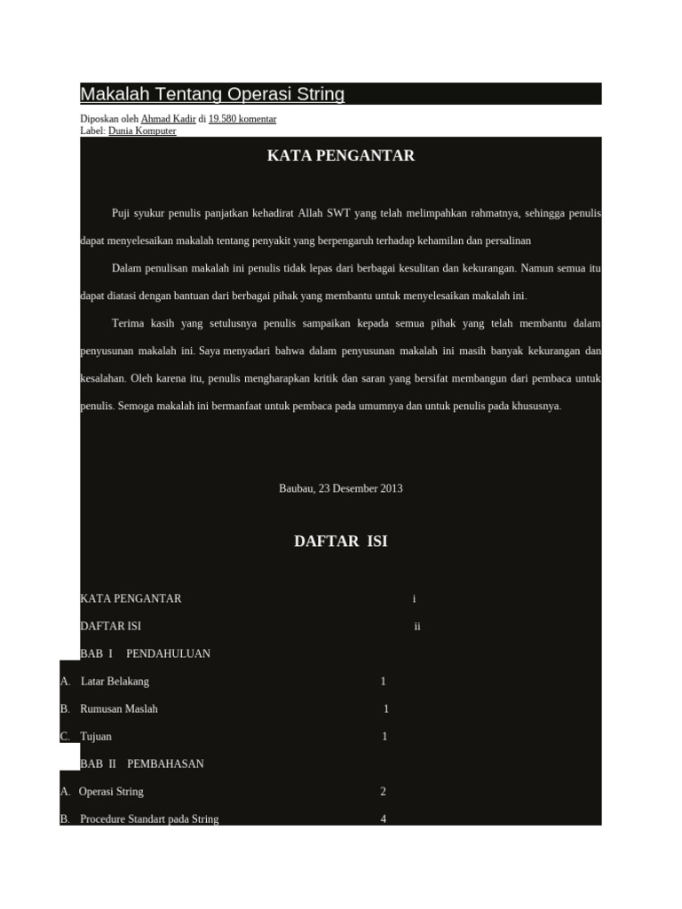 Operasi String dalam Pemrograman Pascal | PDF