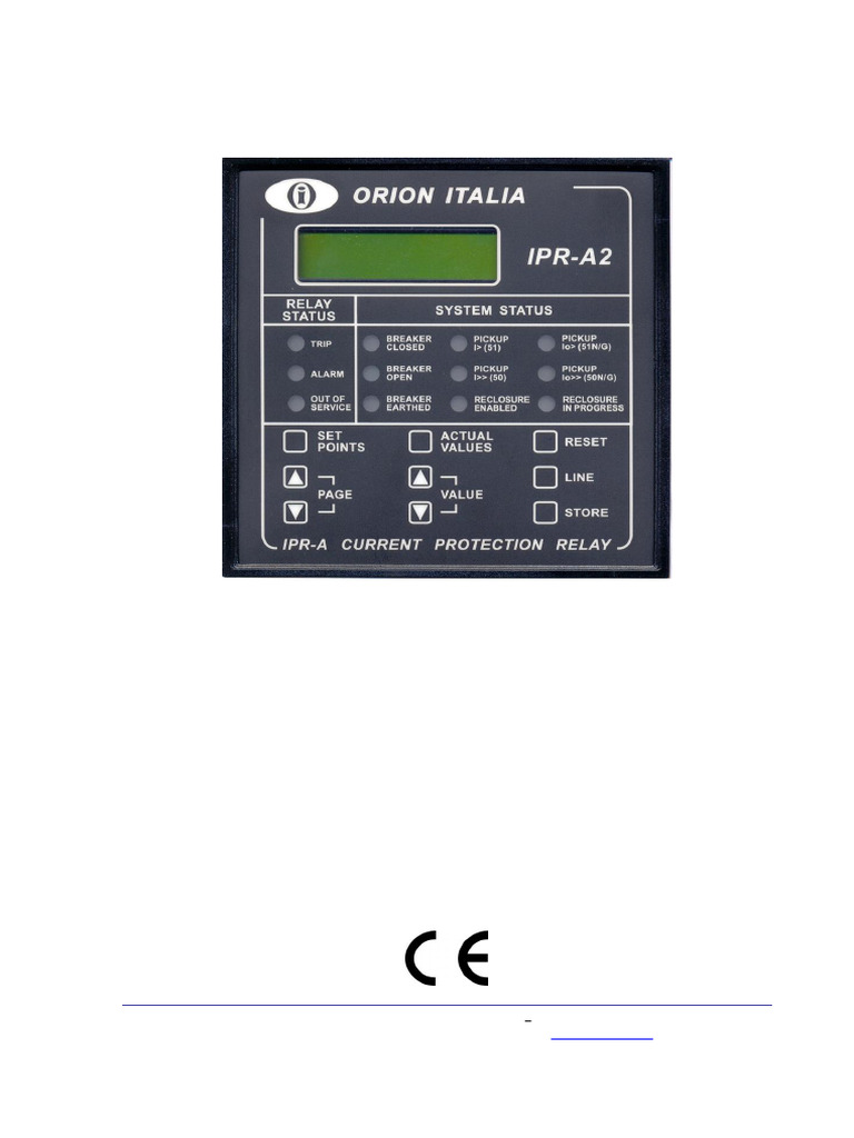 Current Protection Relay IPR-A2 Manual | PDF | Relay | Power Supply