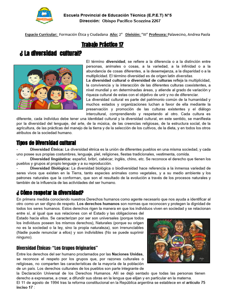 Diversidad Cultural y Derechos Humanos | PDF | Derechos humanos ...