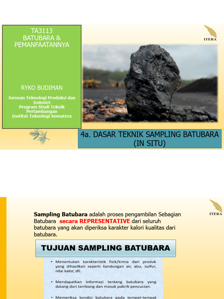 Teknik Sampling Batubara In Situ | PDF