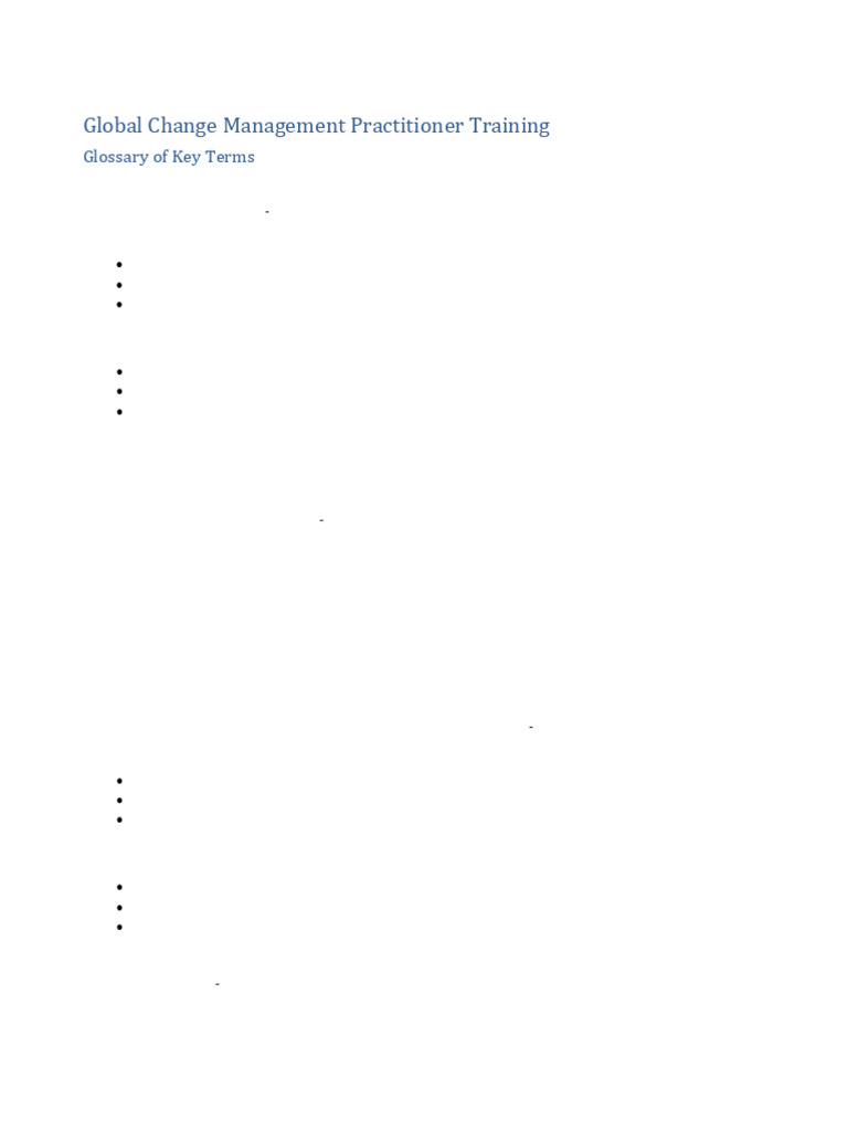 Change Management Terminology Guide | PDF | Evaluation | Needs Assessment