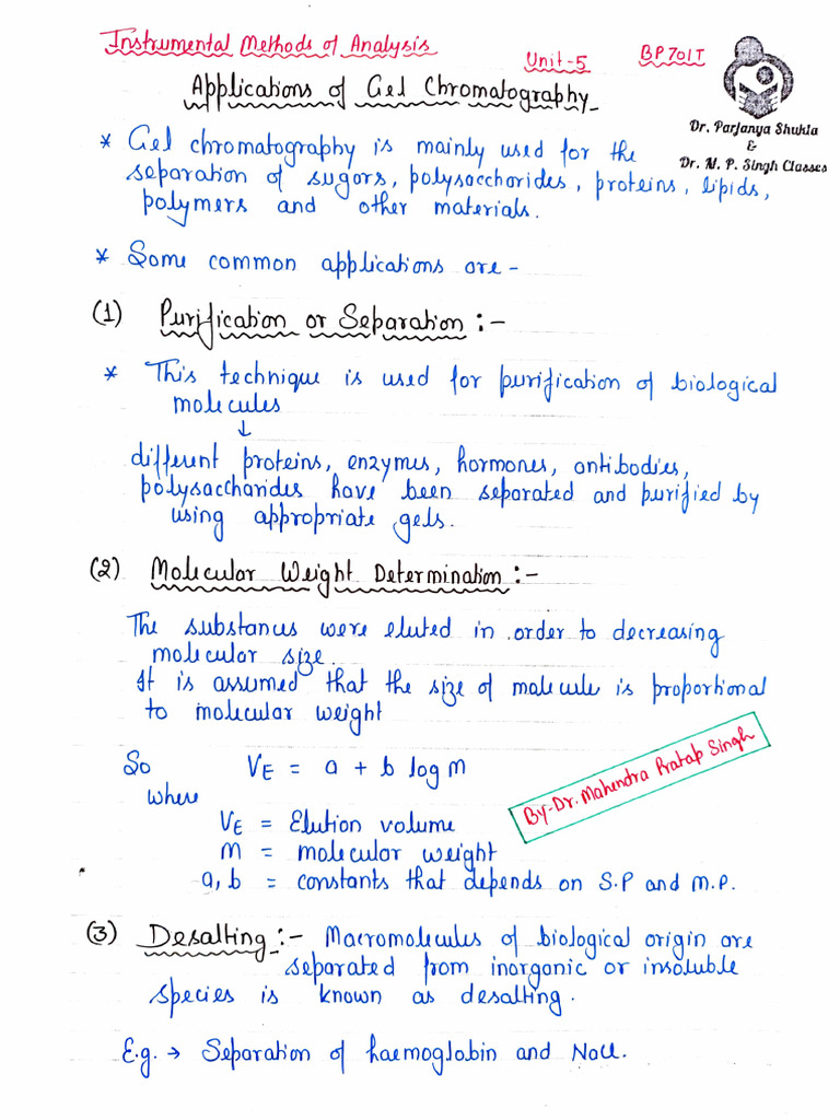 Applications of Gel Chromatography | PDF