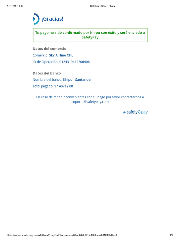 Safetypay Chile - Khipu | PDF