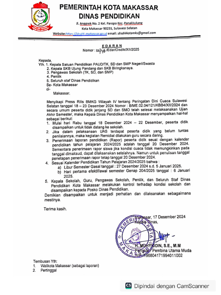 Surat Edaran. | PDF