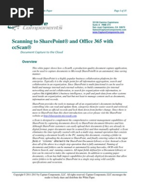 Scan To Microsoft Sharepoint And Office 365 With Ccscan Share Point Image Scanner