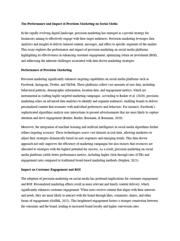 The Performance and Impact of Precision Marketing On Social Media | PDF ...