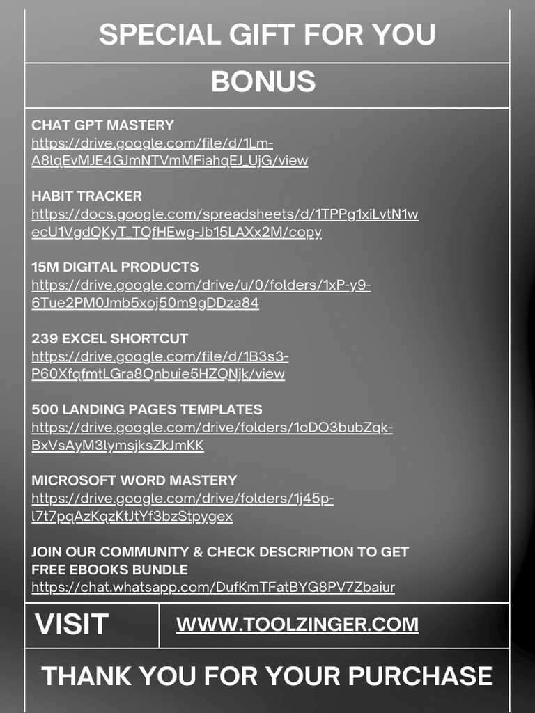 Toolzinger Digital Product Mastery | PDF