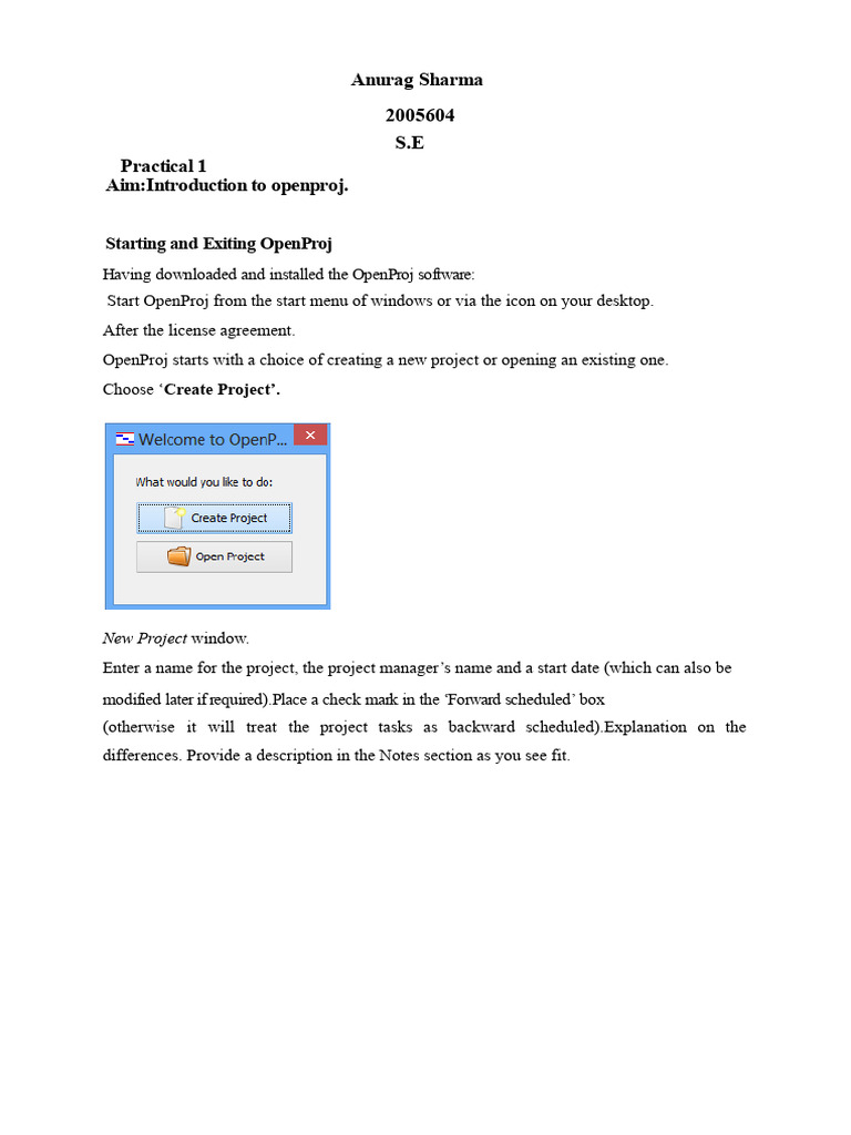 OpenProj Project Setup Guide | PDF | Databases | Operating System