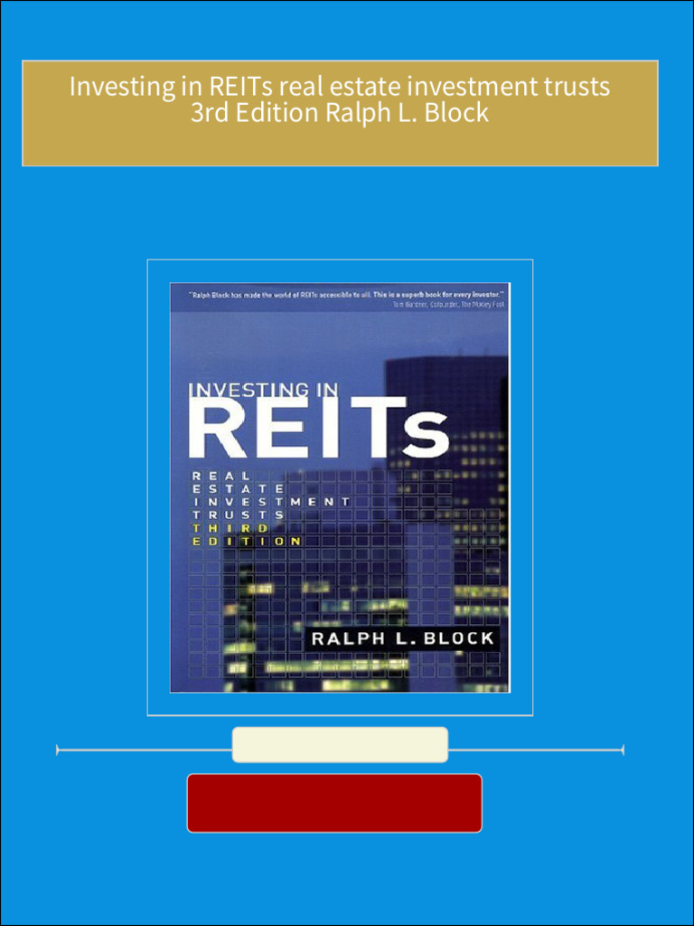 Investing in reits real estate investment trusts 3rd edition ralph l
