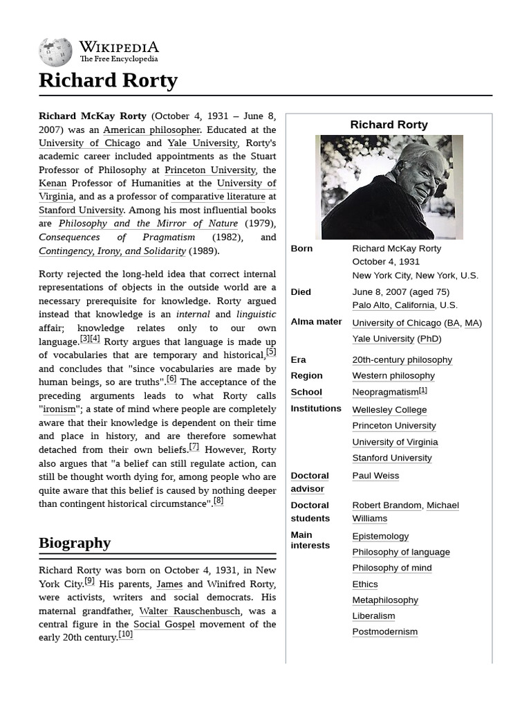 Richard_Rorty | PDF | Richard Rorty | Pragmatism