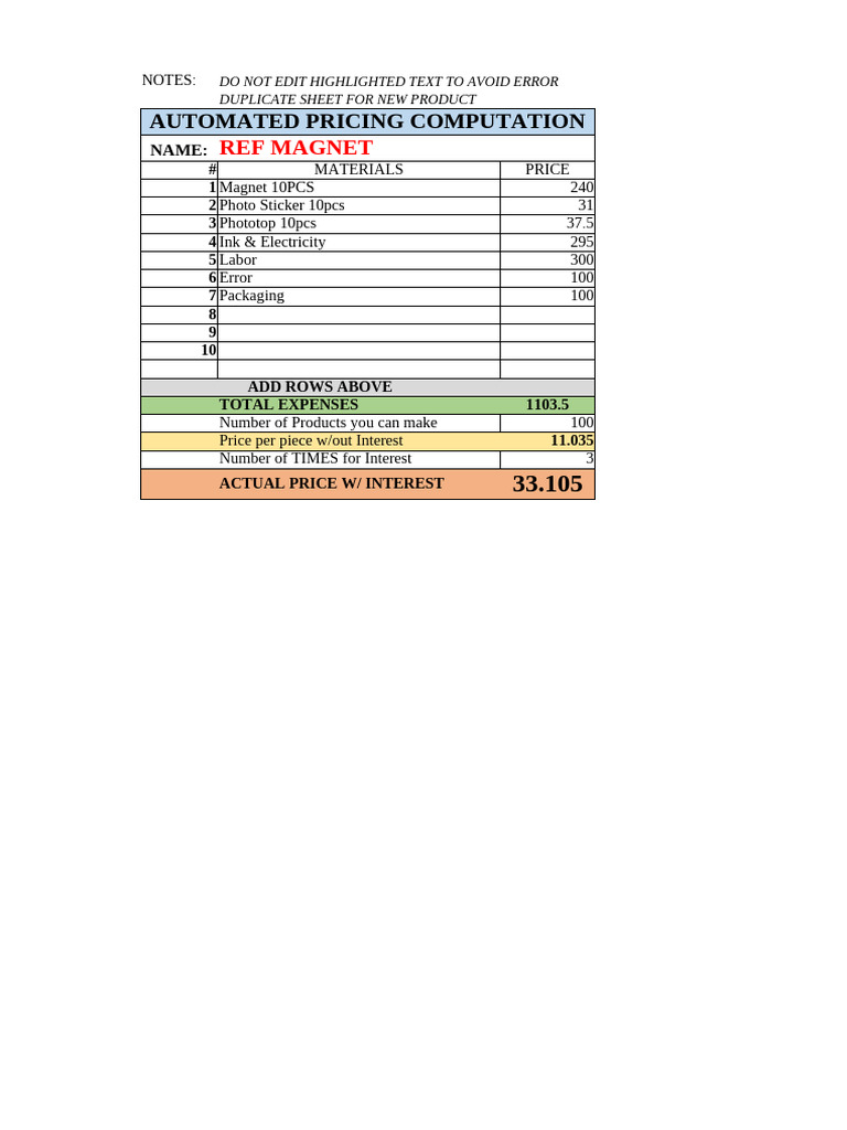 Automated Pricing for REF Magnet | PDF