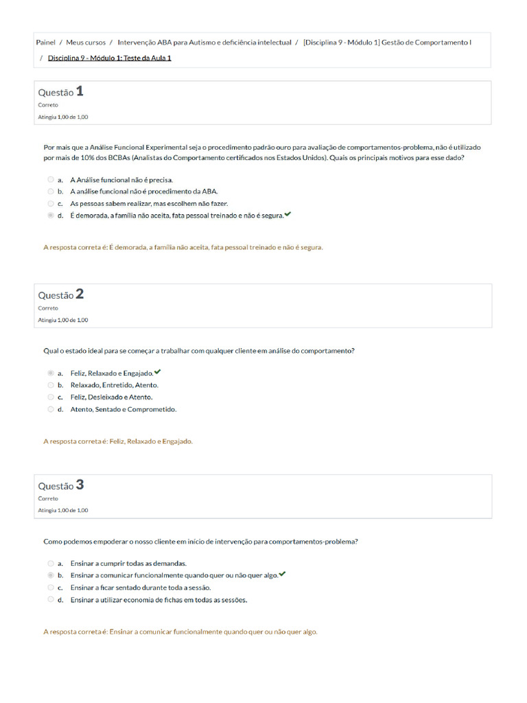 Disciplina 9 - Módulo 1 - Teste Da Aula 1 | PDF