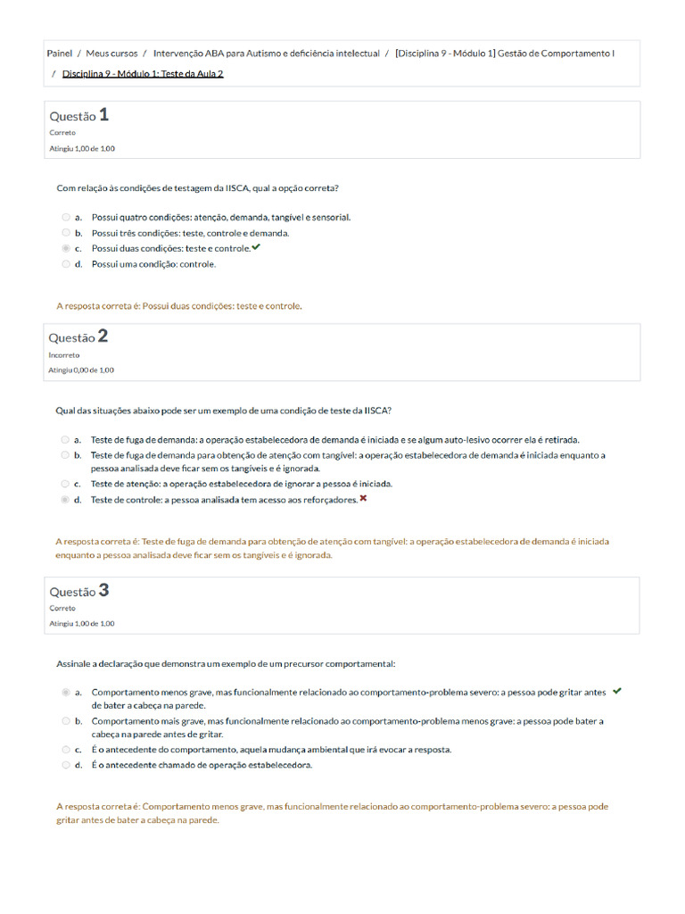 Disciplina 9 - Módulo 1 - Teste Da Aula 2 | PDF