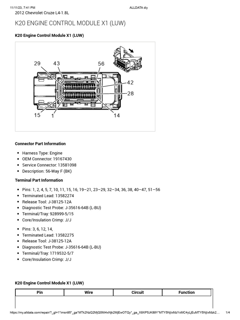 Cruze 2012 K20 X1 LUW | PDF | Throttle | Relay