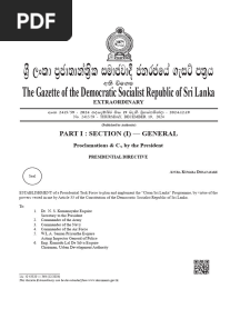  Gazette issued appointing 18-member ‘Clean Sri Lanka’ task force 