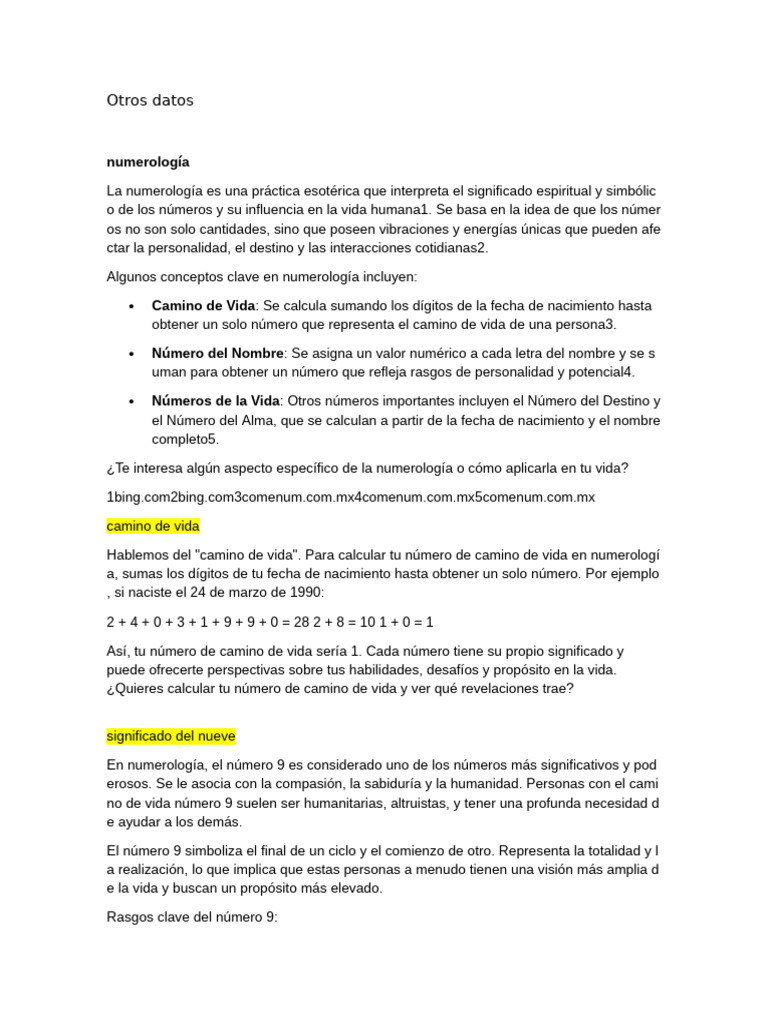 Datos y Numeros | PDF