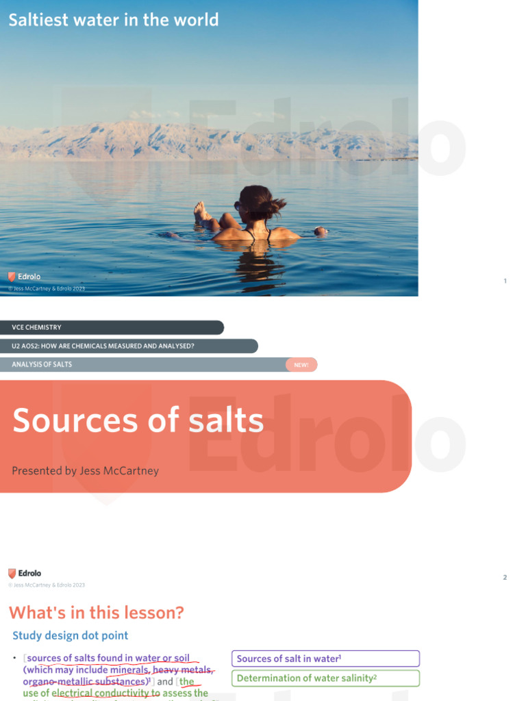 Study Notes - 15A Sources of Salts - Edrolo | PDF
