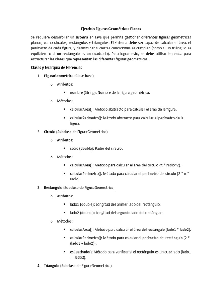 Sistema Java para Figuras Geométricas | PDF | Triángulo | Herencia ...