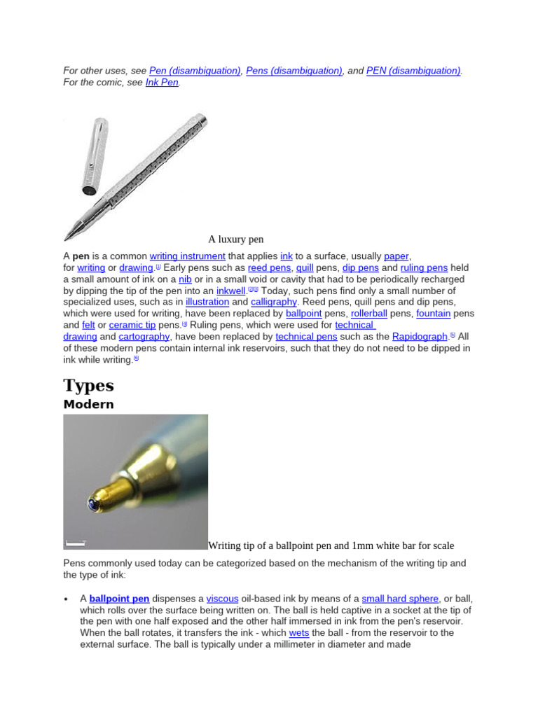 Research On Pen | PDF | Pen | Portable Tools