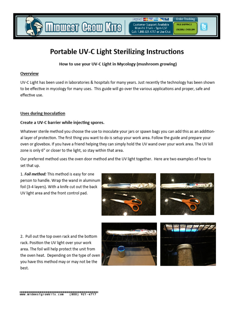 UV-C Light Guide for Mushroom Cultivation | PDF | Sterilization ...
