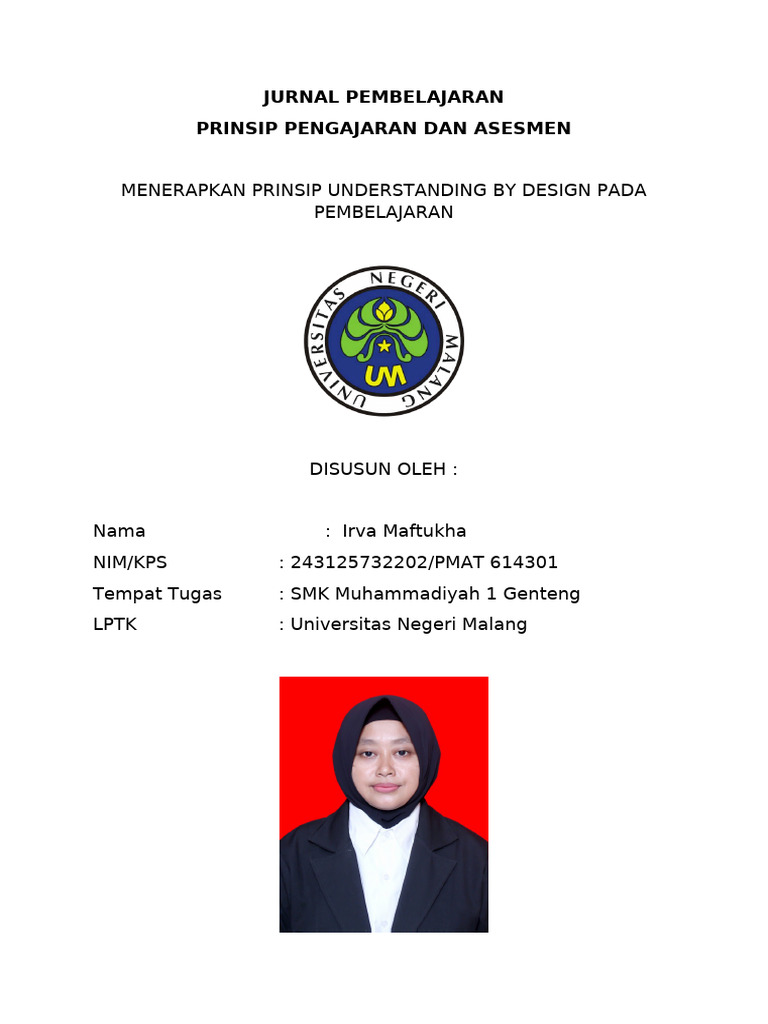 Jurnal menerapkan prinsip understanding by design pada pembelajaran pdf