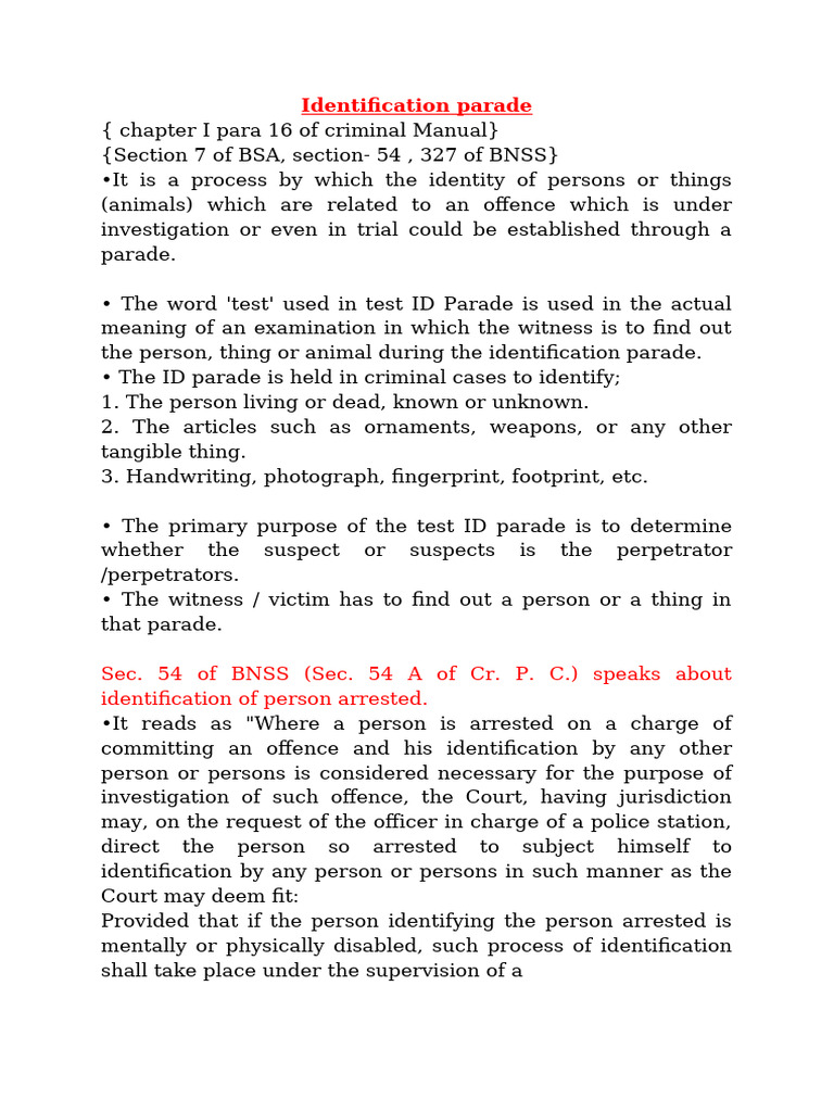 Identification Period - Patwari Mam Notes | PDF | Witness | Magistrate