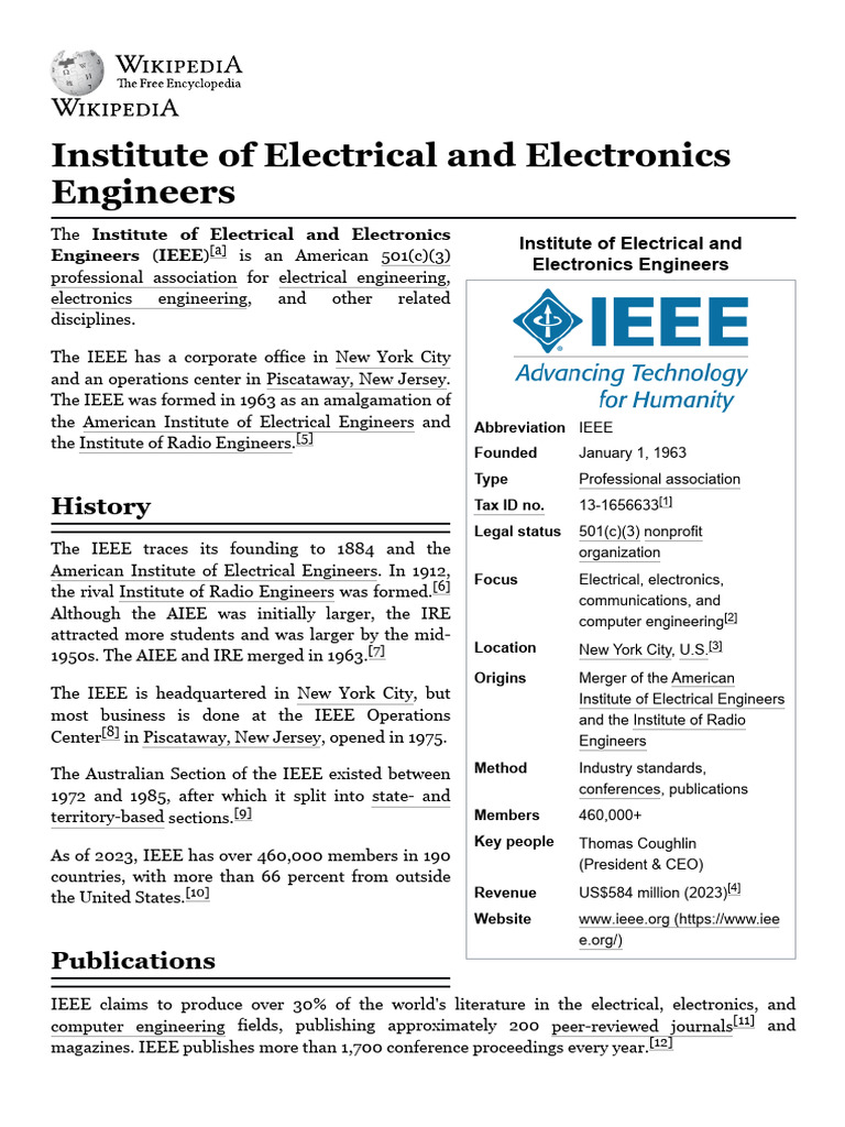 Overview of the IEEE Organization | PDF | Institute Of Electrical And ...