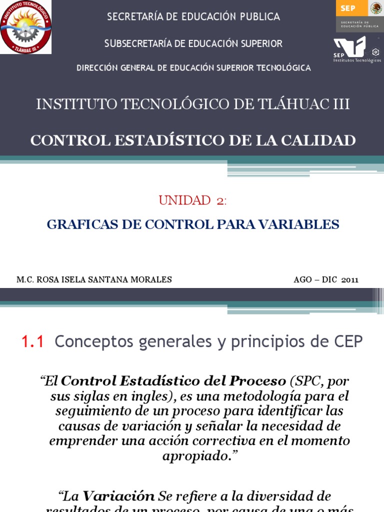 Unidad II - Graficas de Control para Variables | Descargar gratis PDF ...