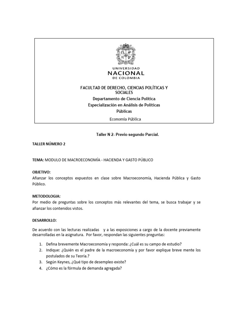 Taller Previo Segundo Parcial | PDF