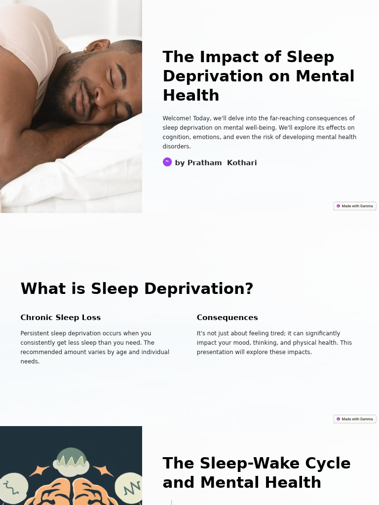 The Impact of Sleep Deprivation on Mental Health | PDF | Sleep | Sleep ...
