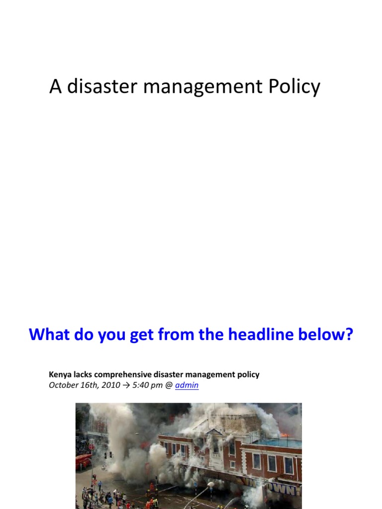 Disaster Management Policy Overview | PDF | Politics | Social Science