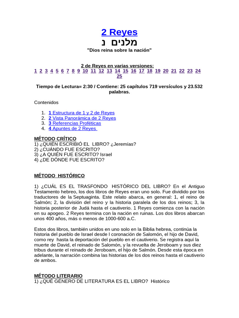 2 Reyes Con Todos Los Datos | PDF | Elijah | Libros de reyes