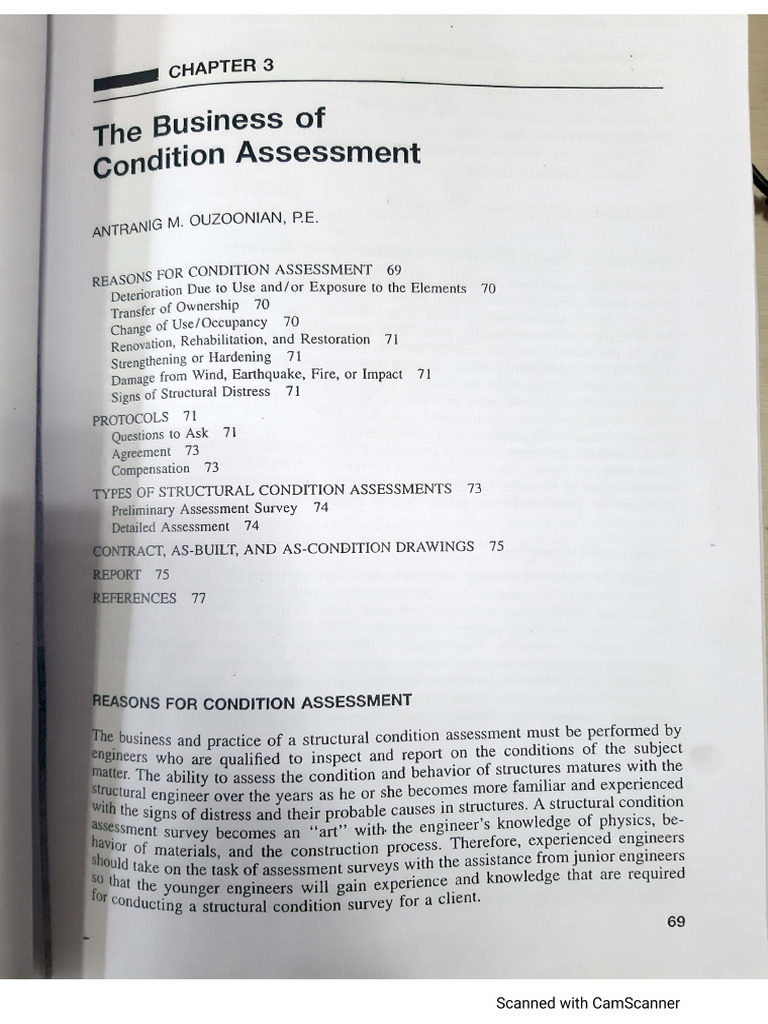 Condition Assessment - Reading Material | PDF