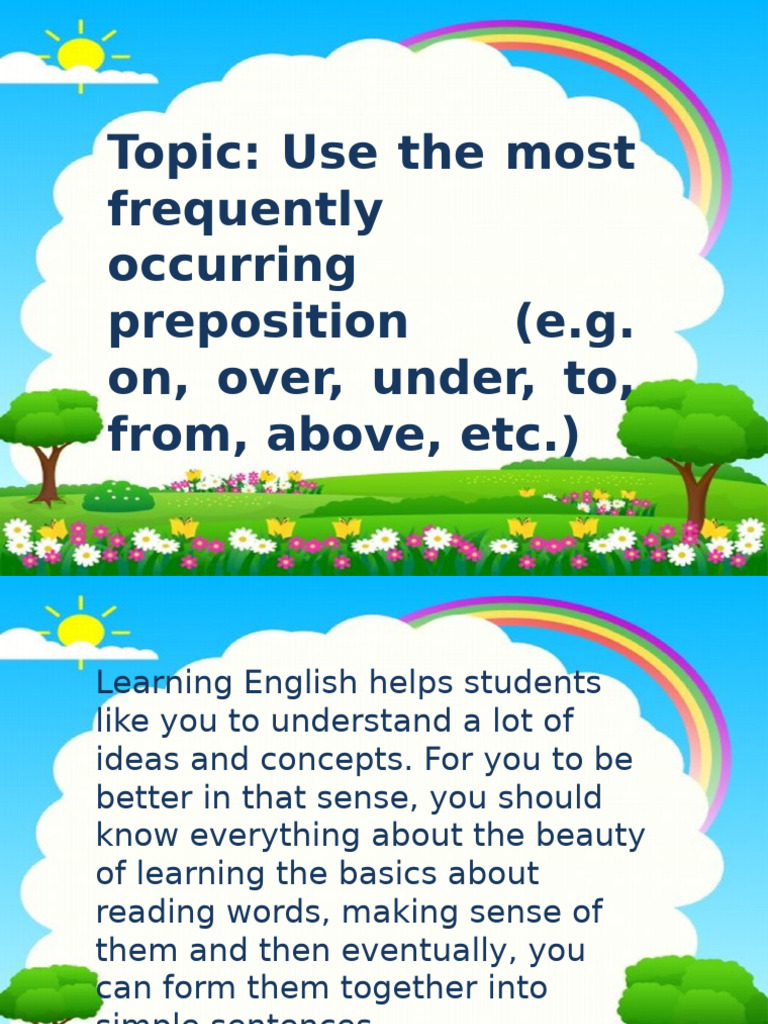 Mastering Common Prepositions for Grade 2 | PDF | Preposition And ...