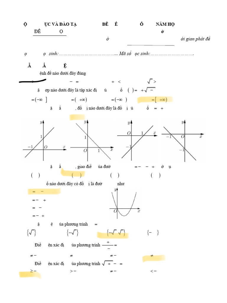 Cuoi Ki 1 Mon Toan 11 | PDF