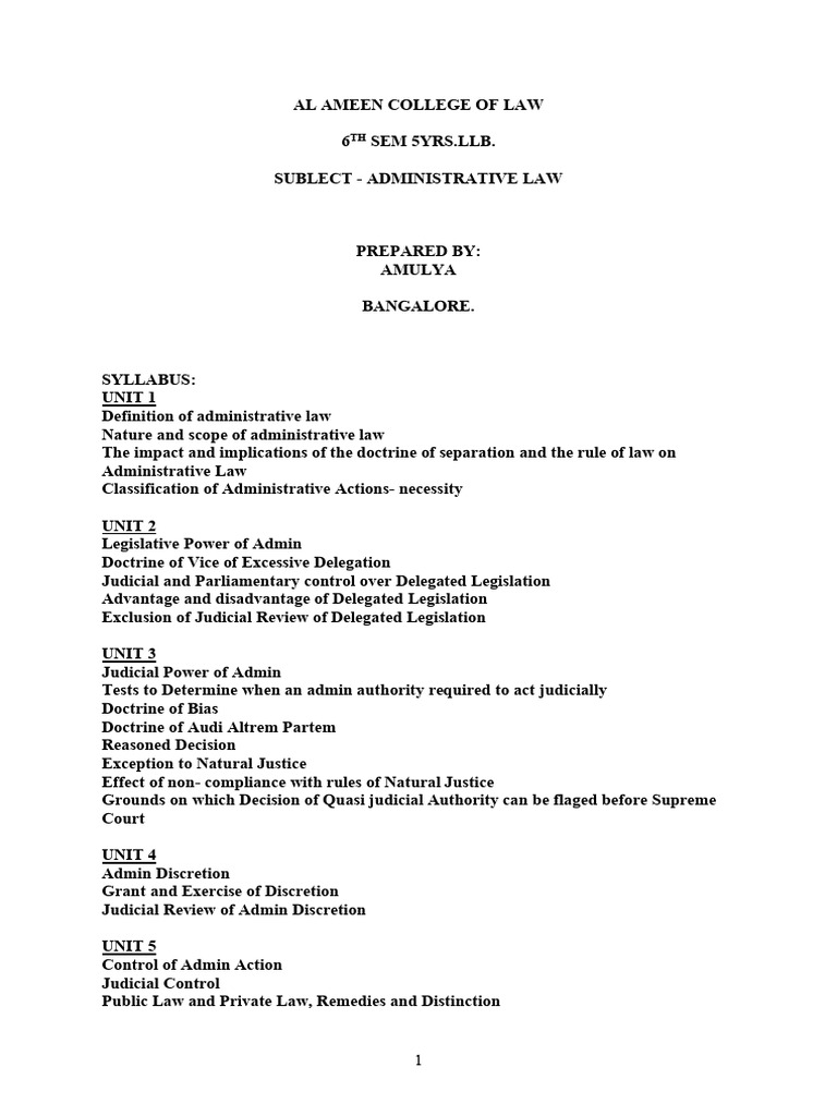 Administrative Law Overview and Principles | PDF | Separation Of Powers ...