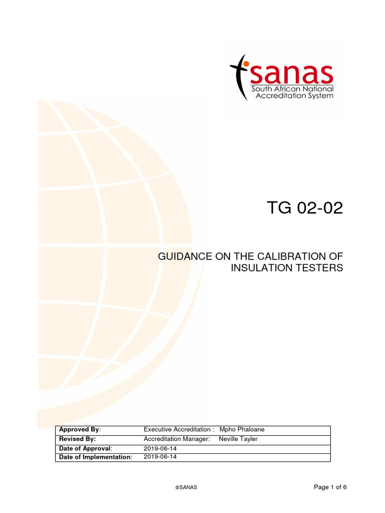 Calibration Guidelines for Insulation Testers | PDF | Calibration ...