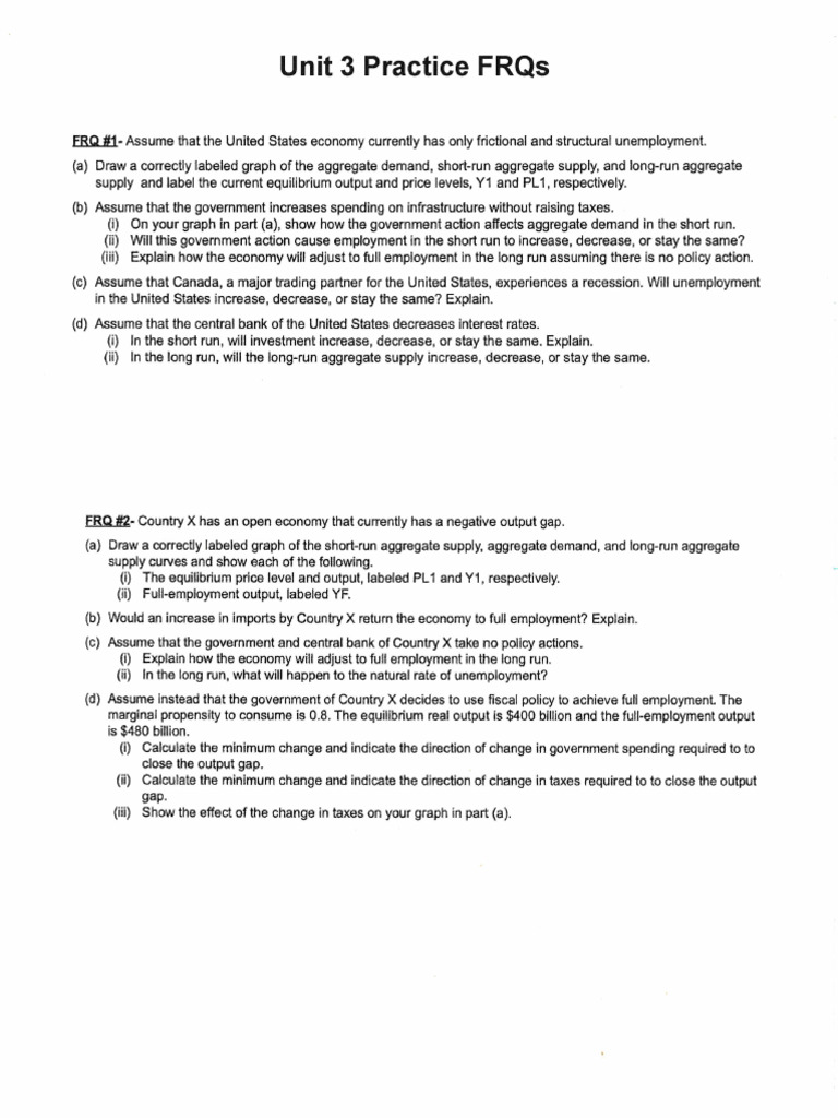 Unit+3+Practice+FRQs+Updated | PDF