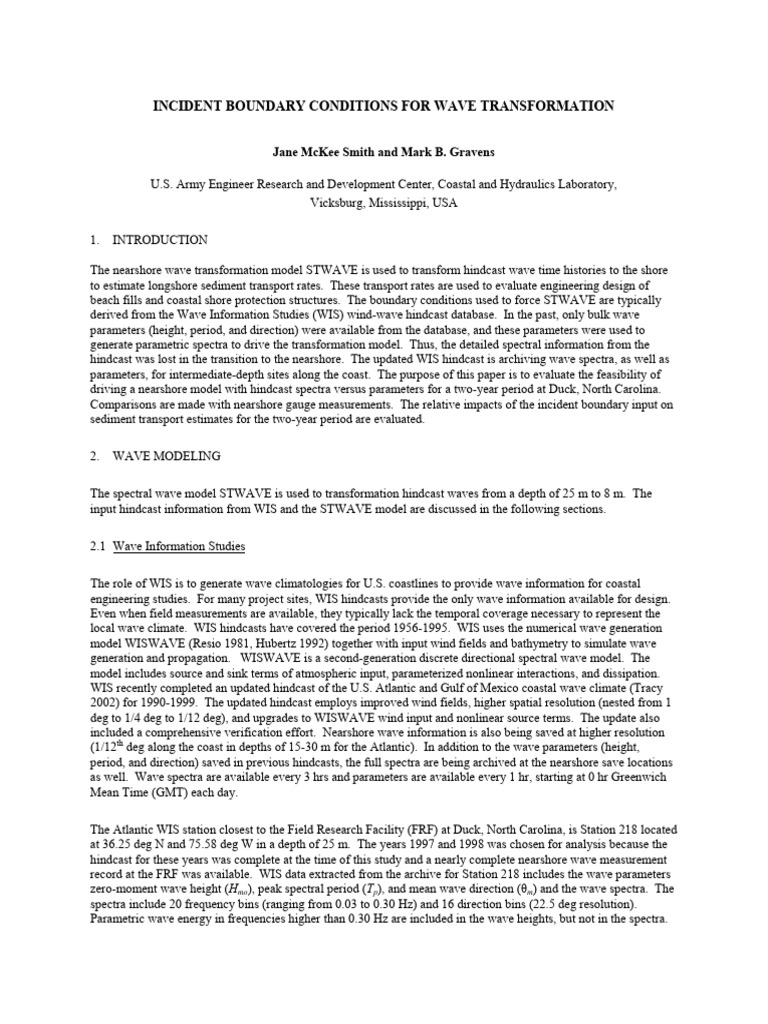 DTIC ADA454270 - Incident Boundary Conditions For Wave Transformation ...