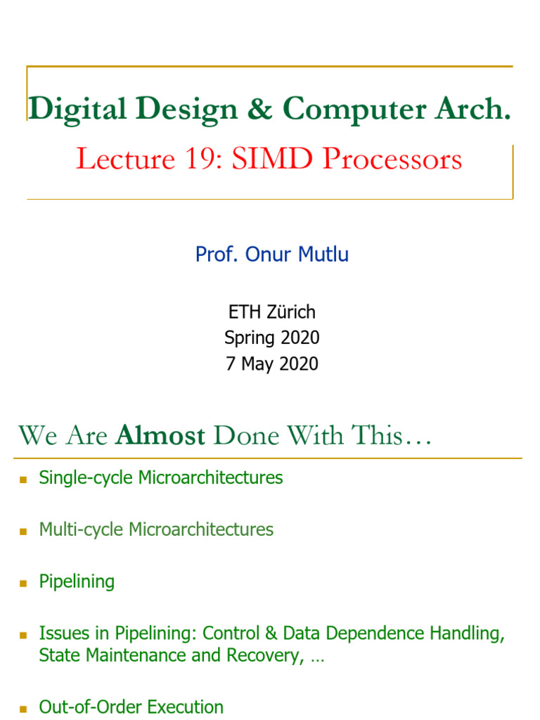 SIMD Processors in Computer Architecture | PDF | Parallel Computing ...