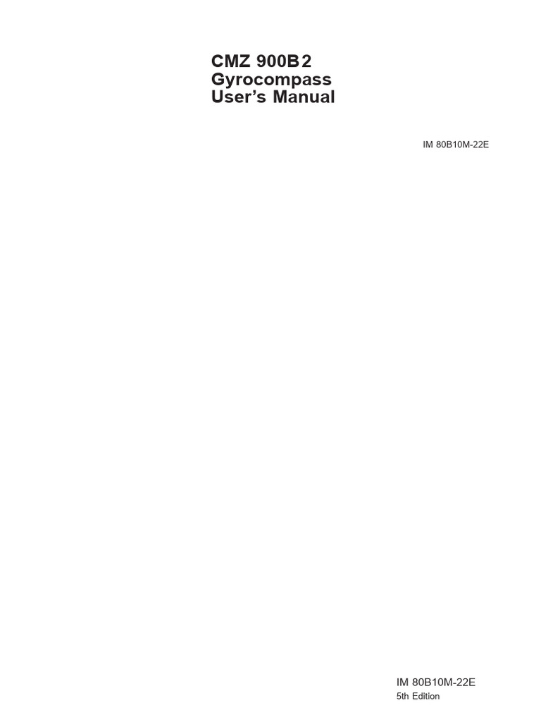 CMZ 900 Gyrocompass User Manual | PDF | Compass | Gyroscope